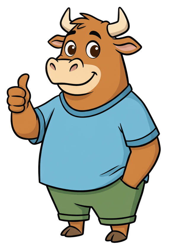 Toro the bull mascot giving a thumbs up